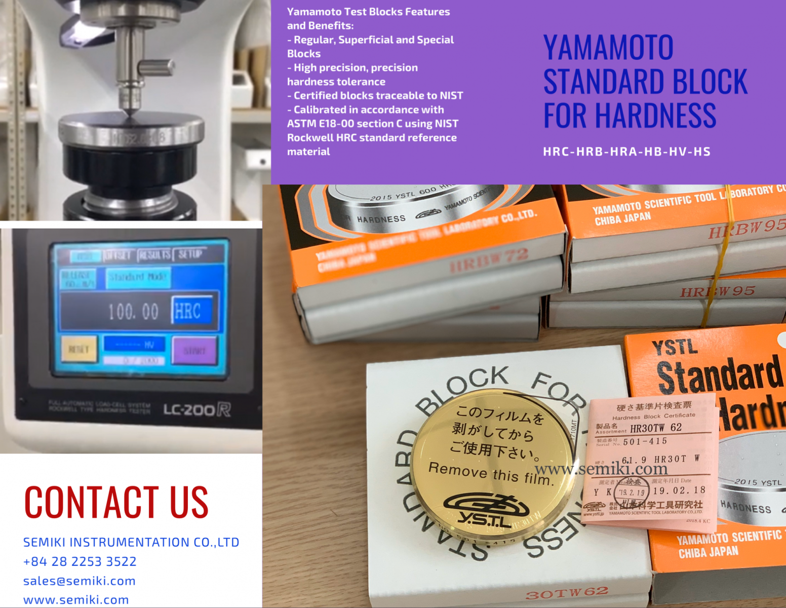 yamamoto standard block for hardness