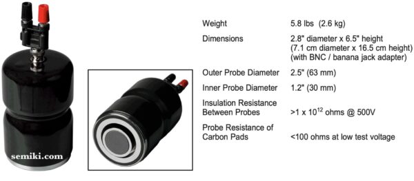 DESCO 50005 đầu dò đồng tâm đo điện trở bề mặt 1 x 10^12 ohms - Hình ảnh 3