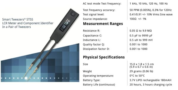 Smart Tweezers ST5S thiết bị đo thông số LCR linh kiện PCB - Image 3